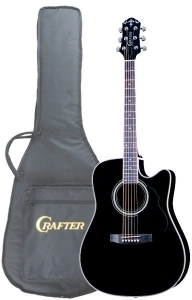 Электроакустическая гитара CRAFTER ED-75 CEQ / BK с чехлом